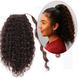 Human Hair Velcro Ponytail - European Wave-Thick-18"