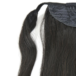 Human Hair Velcro Ponytail - Silky Straight-Thick 18"