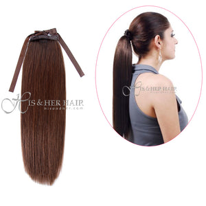 Human Hair Ponytail - Natural Perm Straight 14"