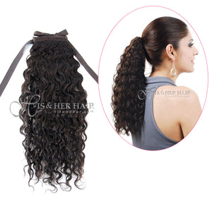 Human Hair Ponytail - Water Wave 14"