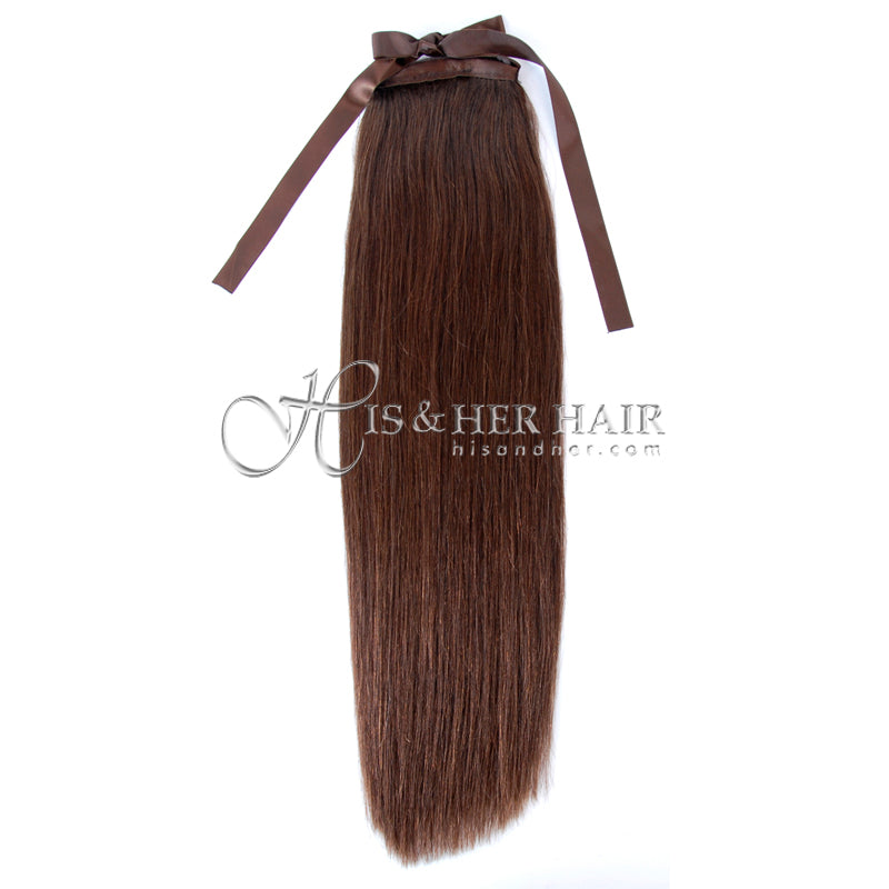 Human Hair Ponytail - Natural Perm Straight 14"