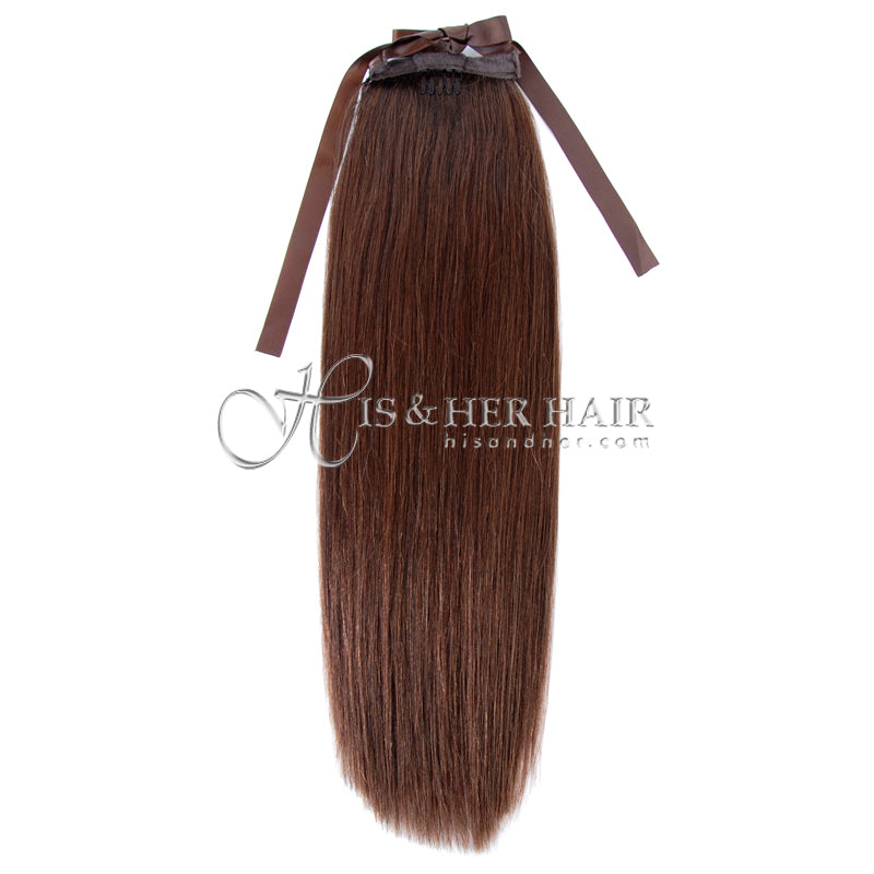 Human Hair Ponytail - Natural Perm Straight 14"