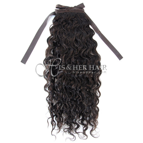 Human Hair Ponytail - Water Wave 14"