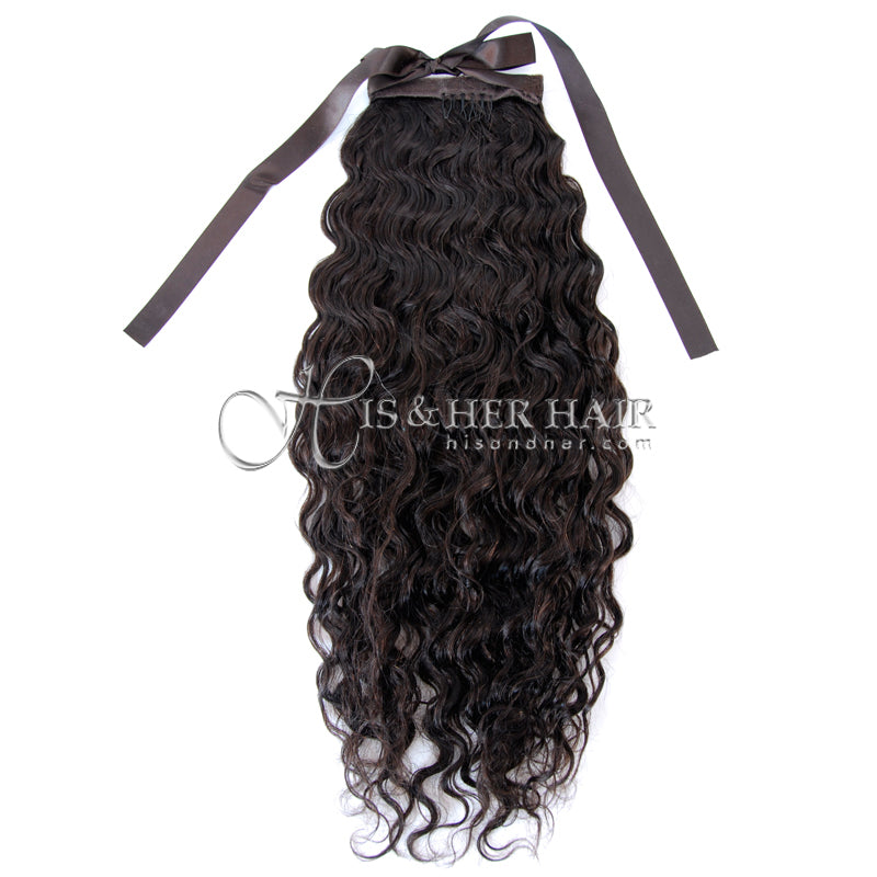 Human Hair Ponytail - Water Wave 14"