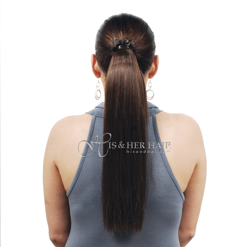 Human Hair Ponytail - Natural Perm Straight 14"