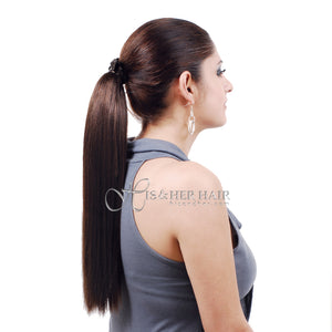 Human Hair Ponytail - Natural Perm Straight 14"